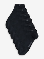 Calvin Klein Black Logo Trainer Socks 6 Pack - Image 1 of 7