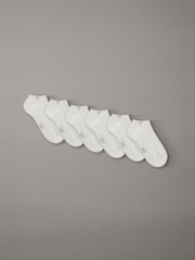 Calvin Klein White Logo Trainer Socks 6 Pack - Image 1 of 1