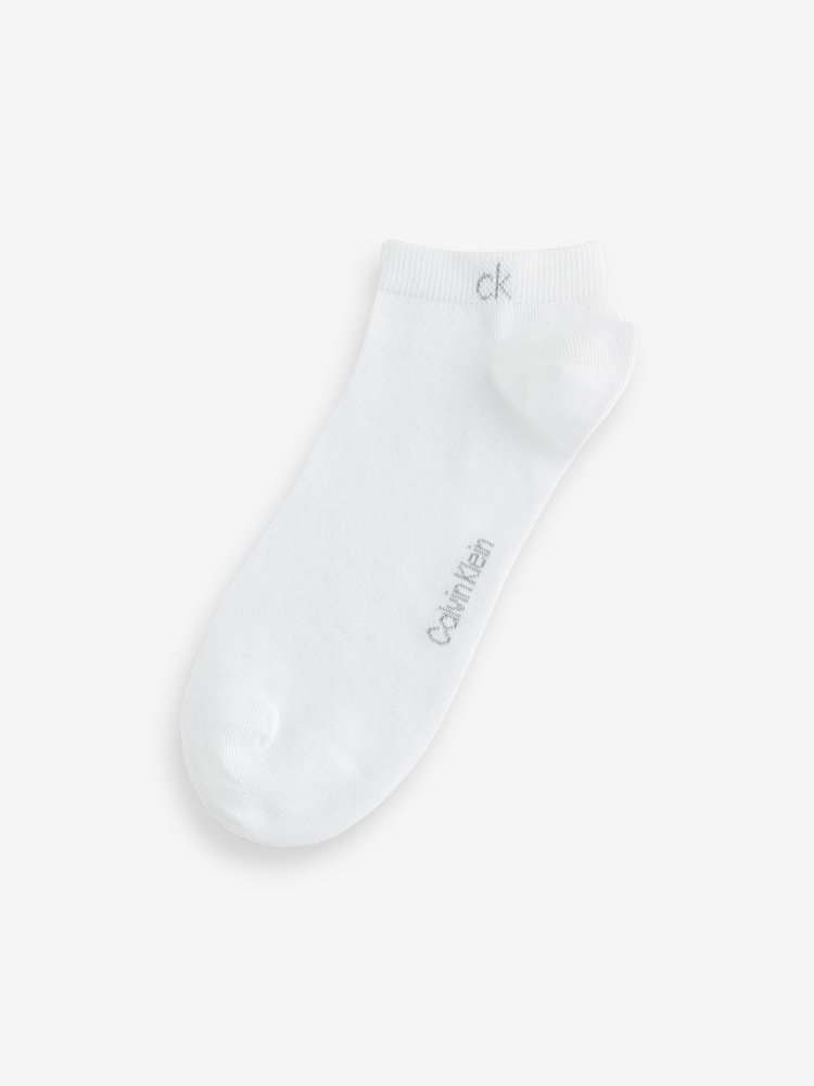 Calvin Klein White Logo Trainer Socks 6 Pack - Image 2 of 2 Calvin Klein White Logo Trainer Socks 6 Pack - Image 2 of 2