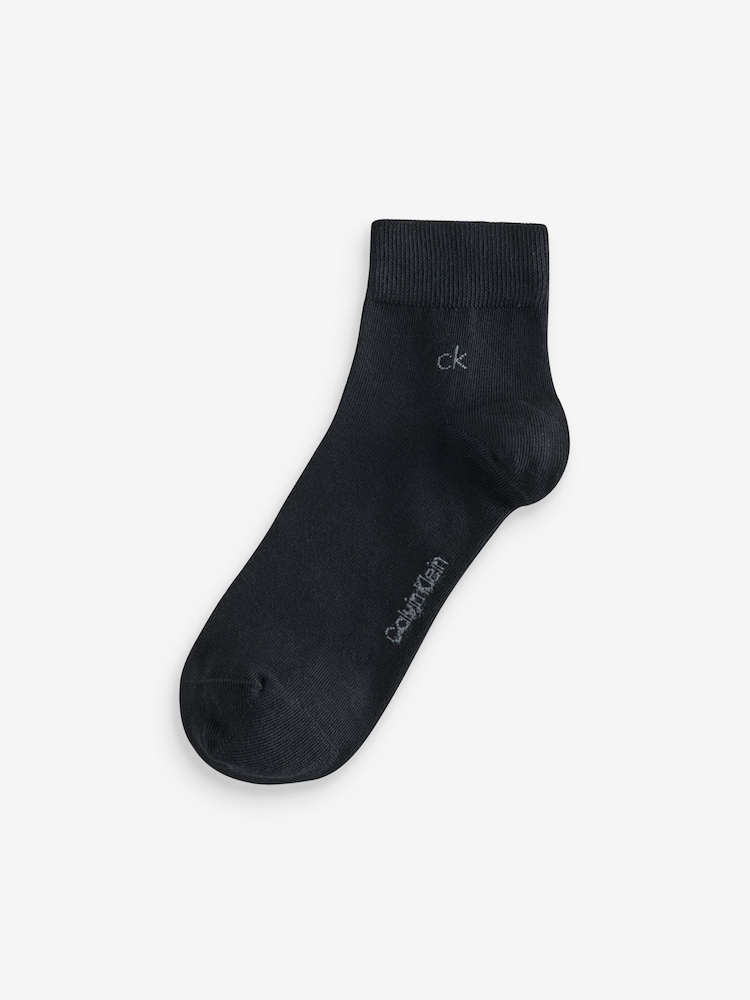Negru - Calvin Klein Soft Cotton Stretch Ankle Socks 3 Pack - Imaginea 2 din 2 Negru - Calvin Klein Soft Cotton Stretch Ankle Socks 3 Pack - Imaginea 2 din 2