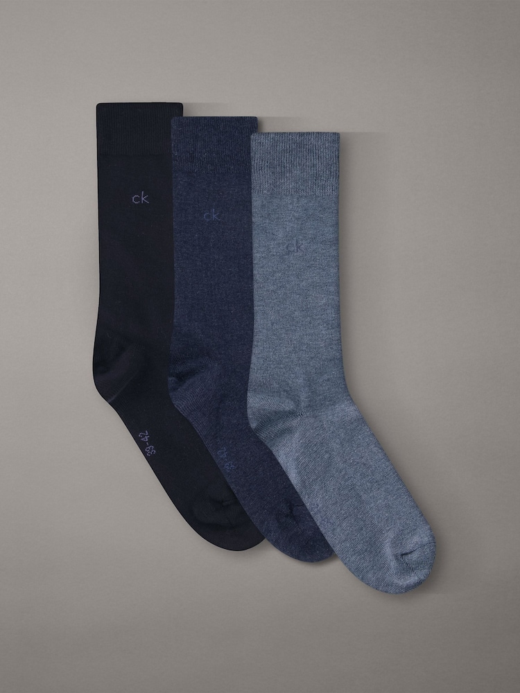 Calvin Klein mīkstas kokvilnas elastīgas zeķes (apkakles) 3 iepakojumā - Attēls 1 no 5