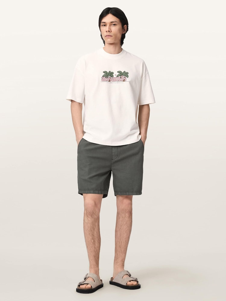 AllSaints White Troppo Short Sleeve Crew Neck T-Shirt - Image 2 of 6 AllSaints White Troppo Short Sleeve Crew Neck T-Shirt - Image 2 of 6