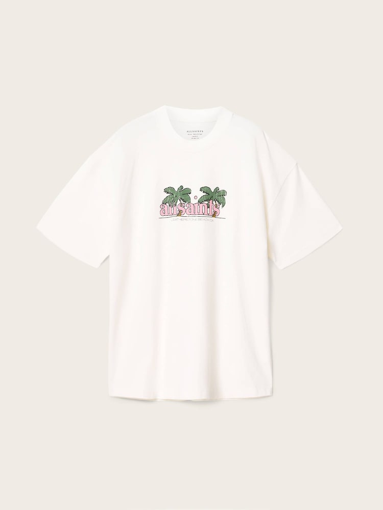AllSaints White Troppo Short Sleeve Crew Neck T-Shirt - Image 6 of 6 AllSaints White Troppo Short Sleeve Crew Neck T-Shirt - Image 6 of 6