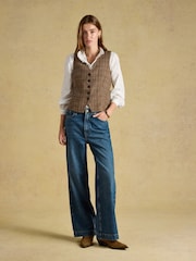 Joules Melanie White Long Sleeve Blouse With Ruffle Neck - Image 5 of 7