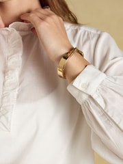 Joules Melanie White Long Sleeve Blouse With Ruffle Neck - Image 6 of 7