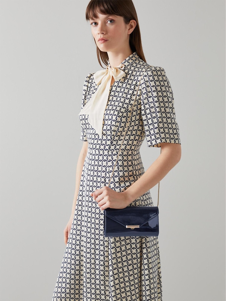 LK Bennett Blue Lucy Envelope Clutch - Image 1 of 4