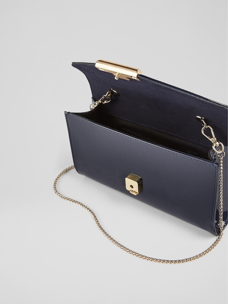 LK Bennett Blue Lucy Envelope Clutch - Image 4 of 4