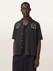 AllSaints Black Klavicle Short Sleeve Shirt - Image 5 of 8