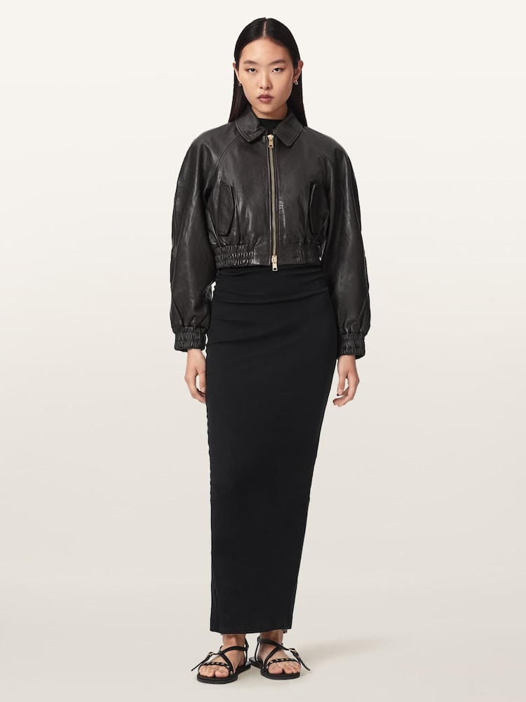 AllSaints Brown Anouk Bomber Jacket - Image 2 of 7