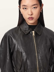 AllSaints Brown Anouk Bomber Jacket - Image 3 of 7
