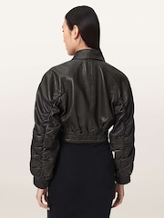 AllSaints Brown Anouk Bomber Jacket - Image 5 of 7