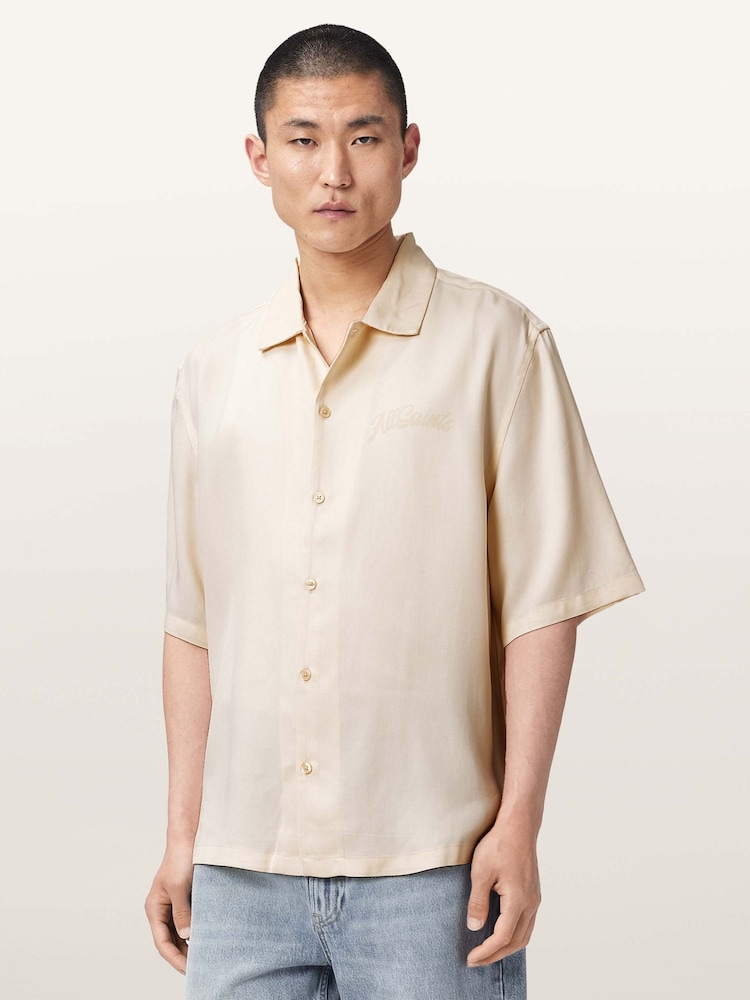 AllSaints White Circe Short Sleeve Shirt - Image 1 of 7