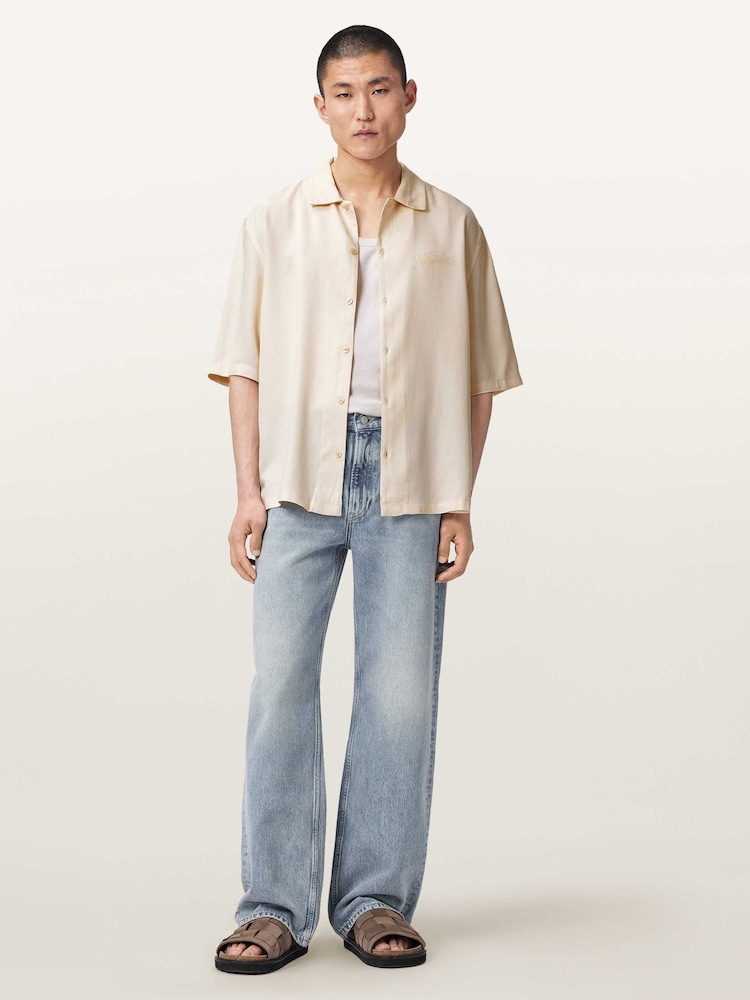 AllSaints White Circe Short Sleeve Shirt - Image 2 of 7