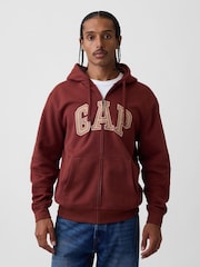 Gap Rust Red Vintage Soft Arch Logo Zip Hoodie - Image 1 of 4