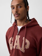 Gap Rust Red Vintage Soft Arch Logo Zip Hoodie - Image 4 of 4