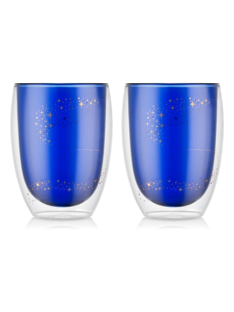 Bodum Set of 2 Blue Disney Stardust Pavina Double Wall Glasses - Image 1 of 1 Bodum Set of 2 Blue Disney Stardust Pavina Double Wall Glasses - Image 1 of 1