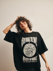 Rockett St George Black 100% Cotton Disco T-Shirt - Image 1 of 7