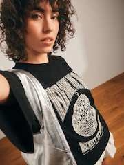 Rockett St George Black 100% Cotton Disco T-Shirt - Image 4 of 7