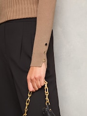 Lipsy Neutral Ribbed Roll Neck Knit Jumper - Image 2 of 4