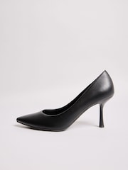 Lipsy Black Standard Fit Mid Heel Faux Leather Courts - Image 5 of 5