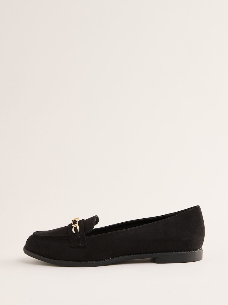 Lipsy Čevlji s plosko peto/brez pete Slip On Chain Trim umetni semiš mokasini - Slika 5 iz 5