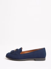 Lipsy Navy Standard Fit Flat Slim Sole Tassel Loafers - Image 5 of 5