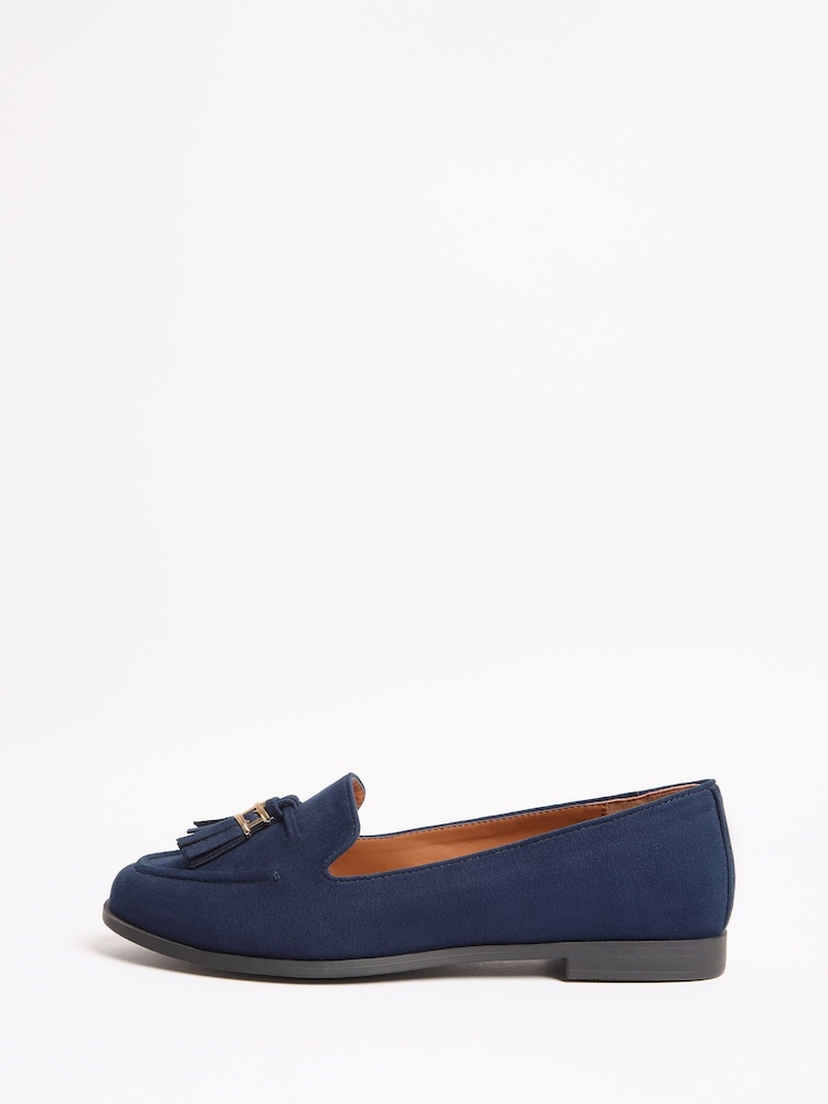 Marineblau - Lipsy Loafer mit flacher, schmaler Sohle und Quaste - Bild 1 von 5