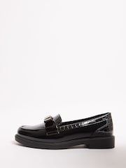 Lipsy Black Standard Fit Flat Clean Patent Bow Loafers - Image 5 of 5
