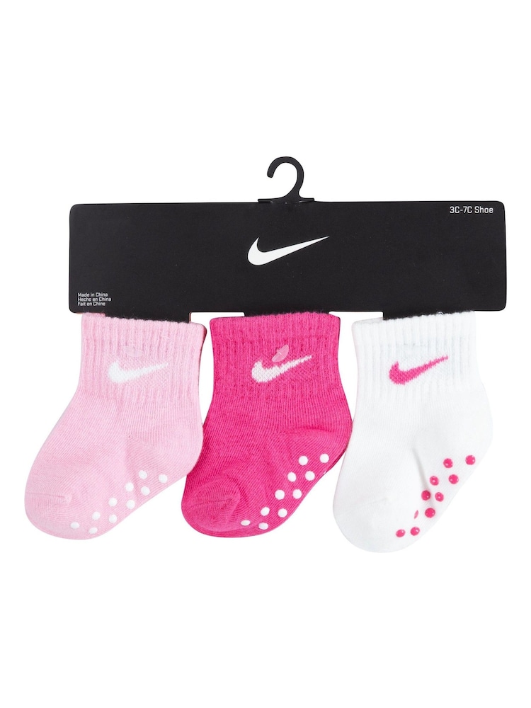 Beli črtasti - Nike mlajši otroci Gripper nogavice 3 Pack - Slika 7 iz 7