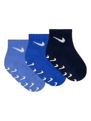 Nike Blue Polar Infant Gripper Socks 3 Pack - Image 1 of 5