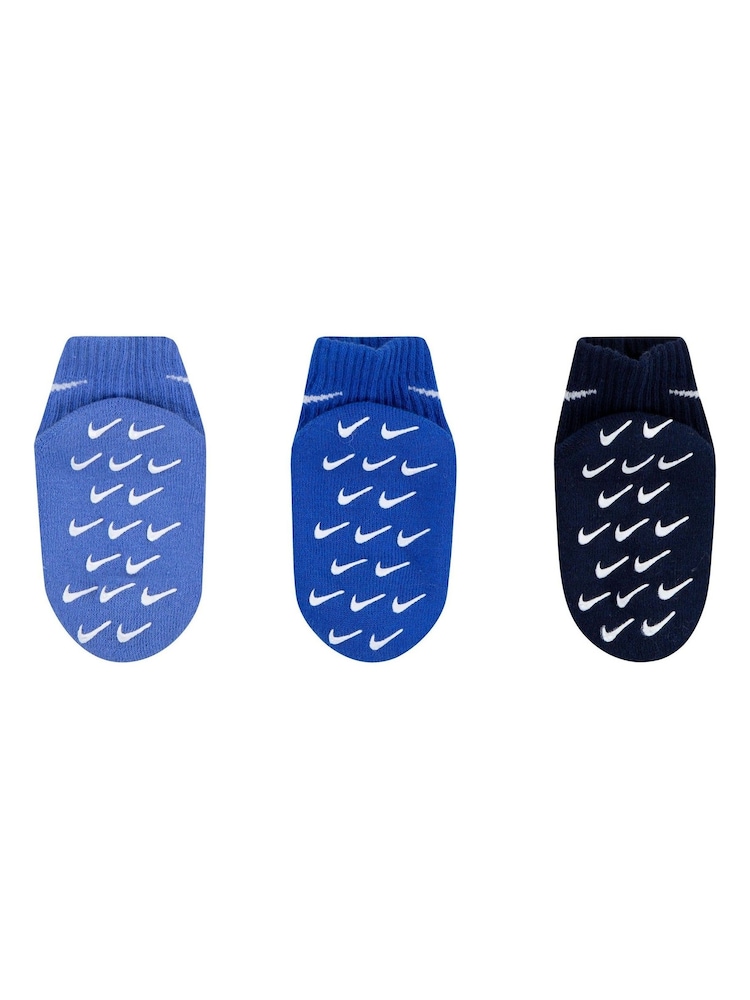 Nike Blue Polar Infant Gripper Socks 3 Pack - Image 2 of 5