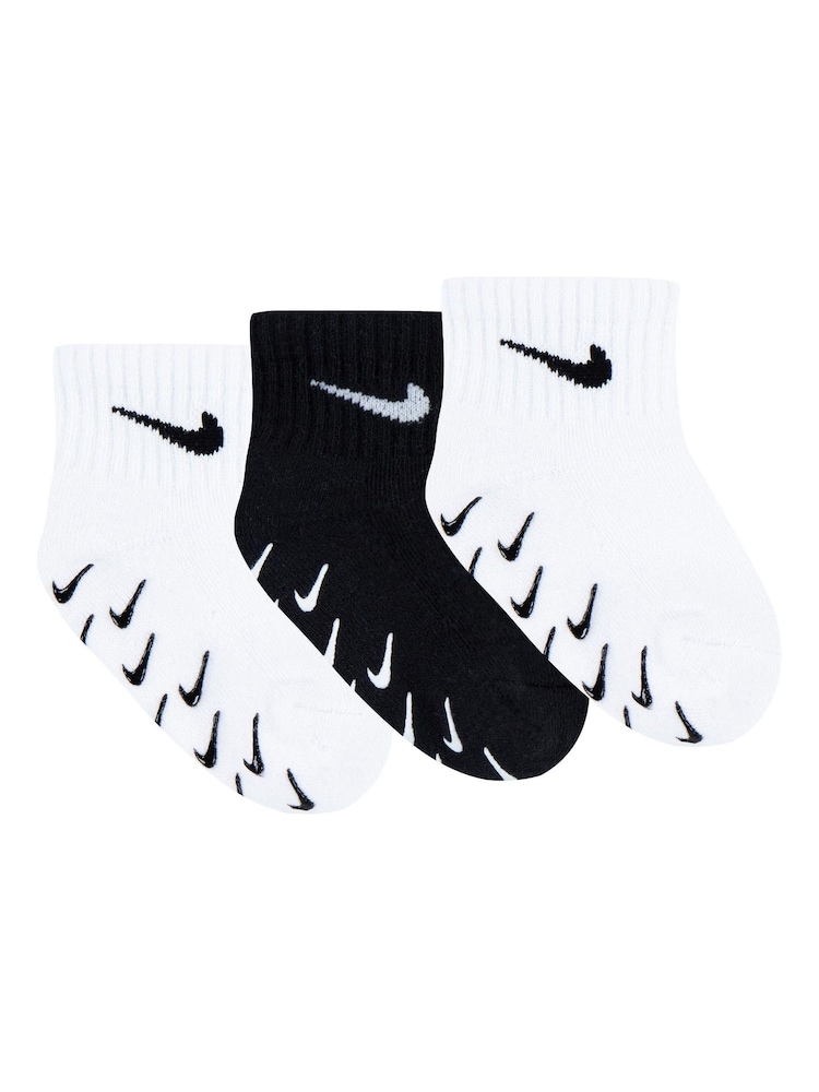 Nike White Infant Gripper Socks 3 Pack - Image 1 of 5