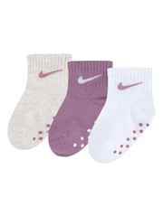 Sliv vijolična - Nike mlajši otroci Gripper nogavice 3 Pack - Slika 1 iz 5