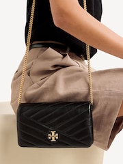 Tory Burch Black Kira Chevron Chain Wallet - Image 2 of 6