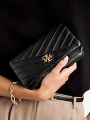 Tory Burch Black Kira Chevron Chain Wallet - Image 3 of 6