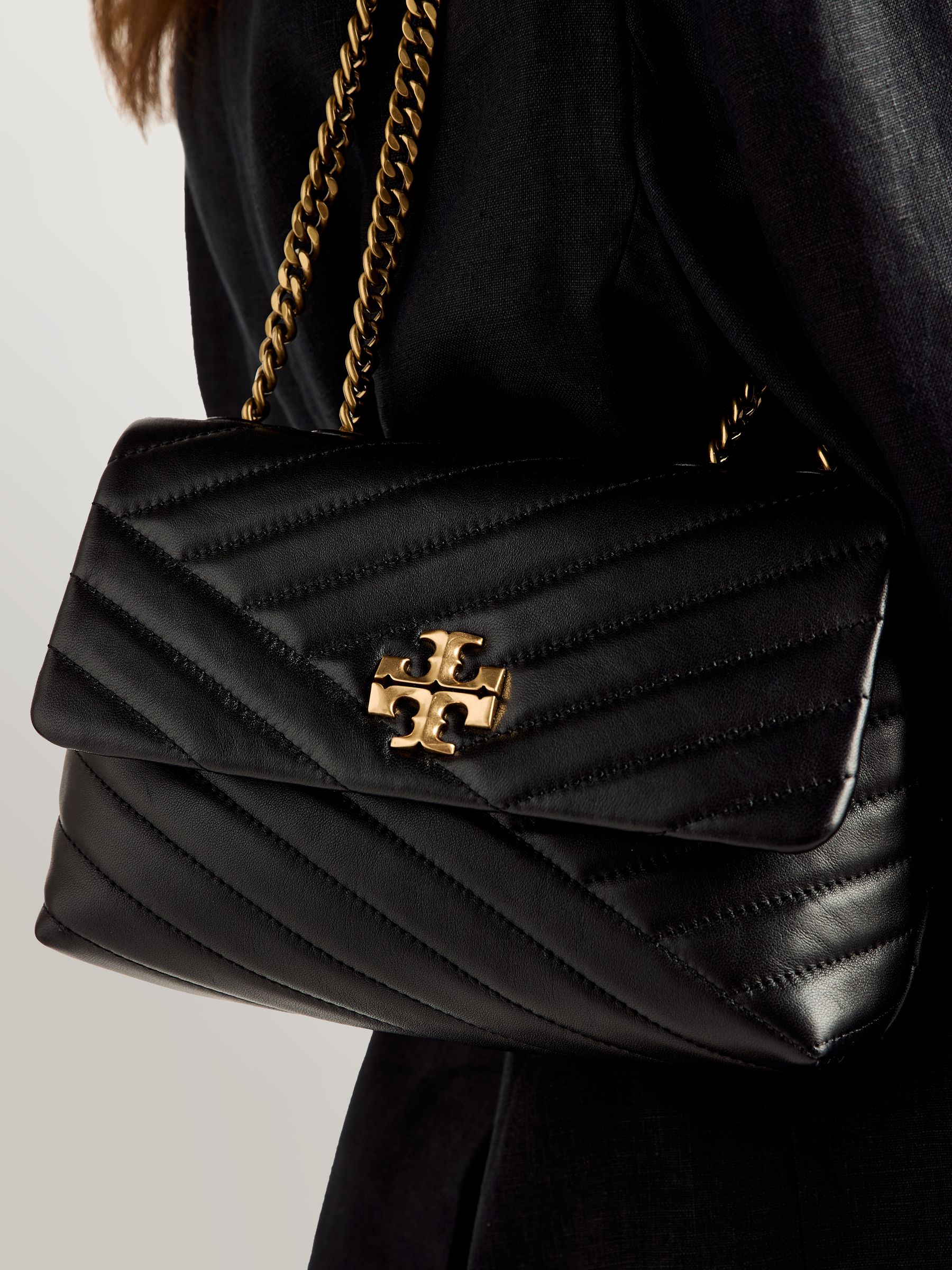 Buy Tory Burch Black Small Kira Chevron Convertible Shoulder Bag