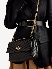 Tory Burch Black Small Kira Chevron Convertible Shoulder Bag - Image 4 of 8