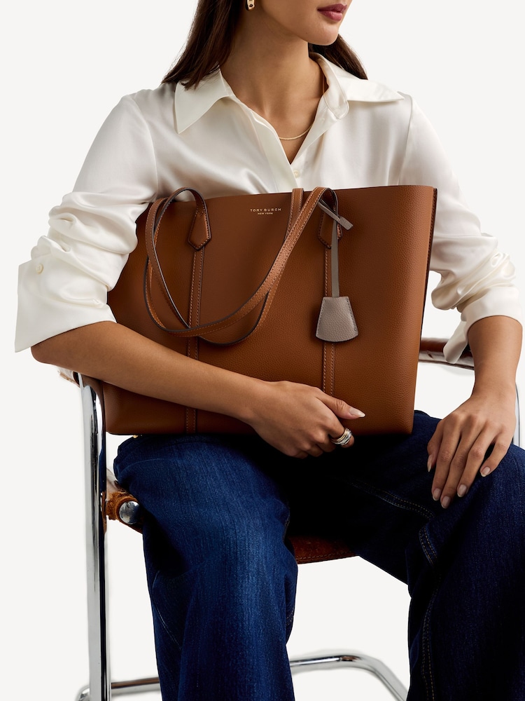 Tory Burch Brown Perry Triple-Compartment Tote - Image 2 of 6