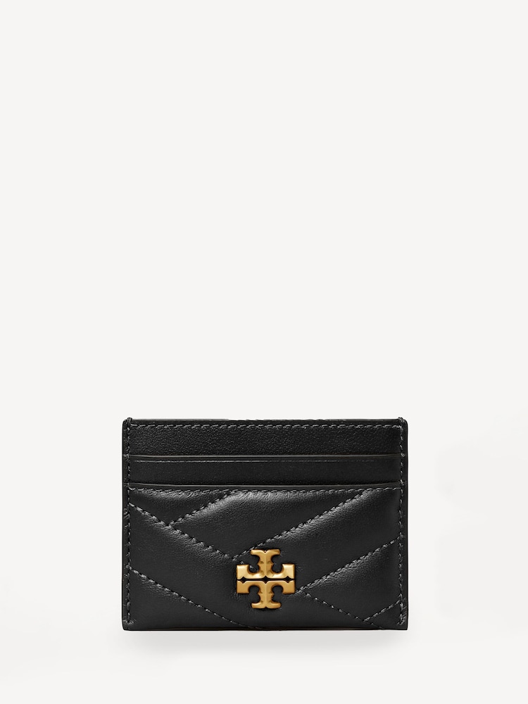 Tory Burch Black Kira Chevron Card Case - Image 1 of 3
