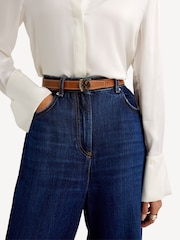 Tory Burch Black 1" Miller Reversible Belt - Image 3 of 4