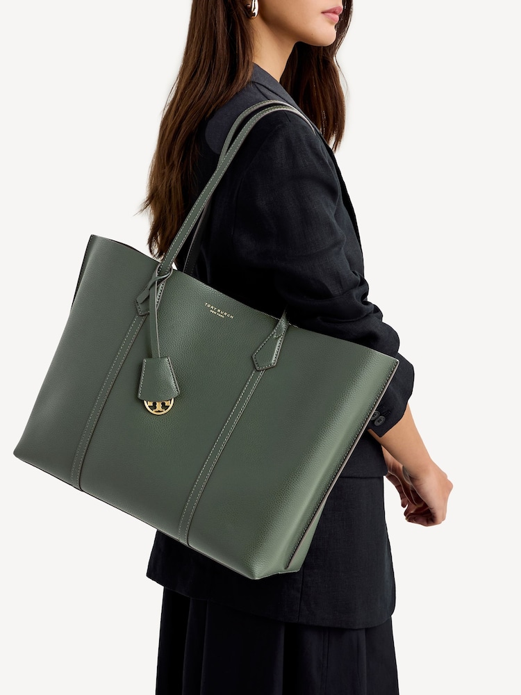 Tory Burch Green Perry Triple-Compartment Tote - Image 2 of 9