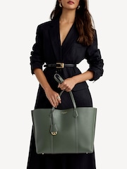 Tory Burch Green Perry Triple-Compartment Tote - Image 3 of 9