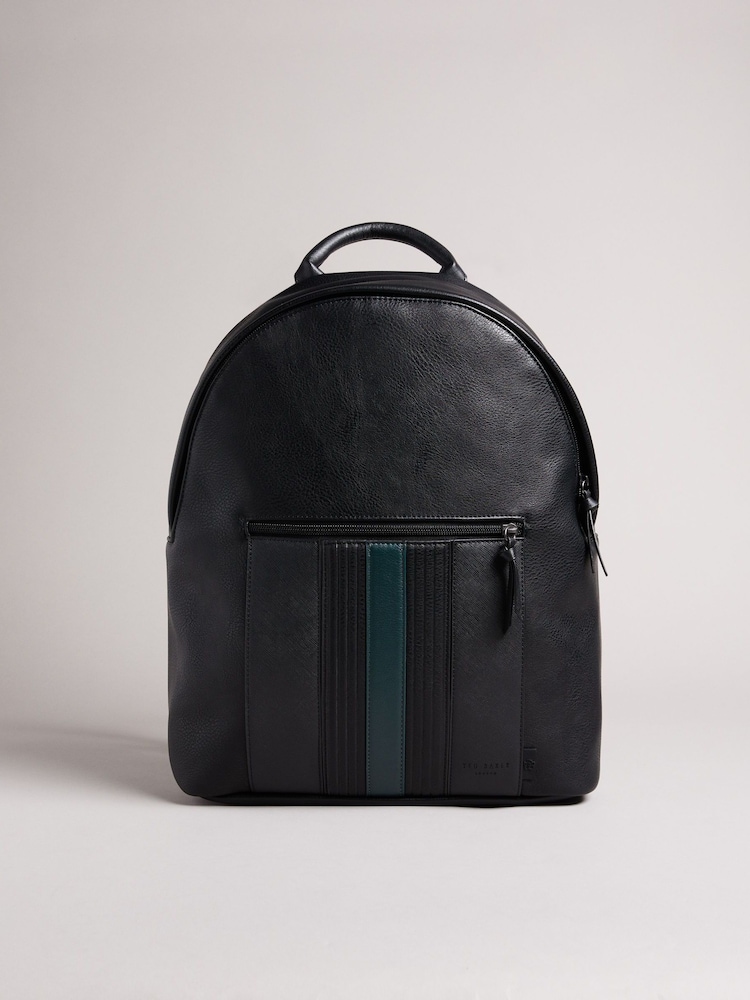 Ted Baker Black Esentle Striped Pu Backpack - Image 1 of 6