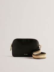 Ted Baker Black Darcelo Branded Webbing Leather Camera Bag - Image 3 of 6