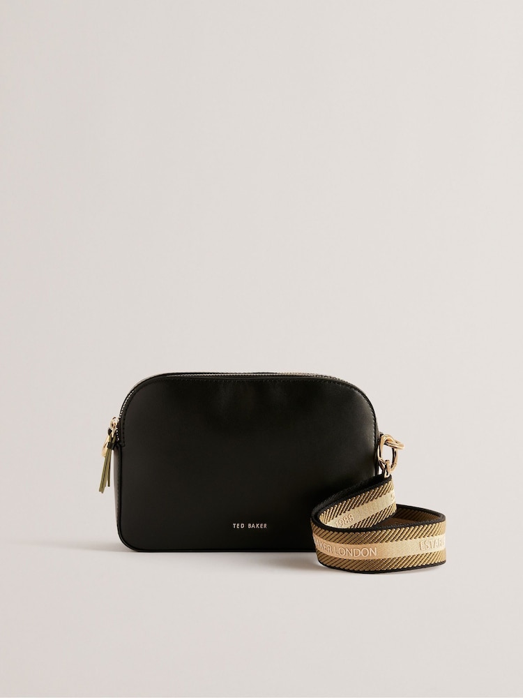 Ted Baker Black Darcelo Branded Webbing Leather Camera Bag - Image 3 of 6