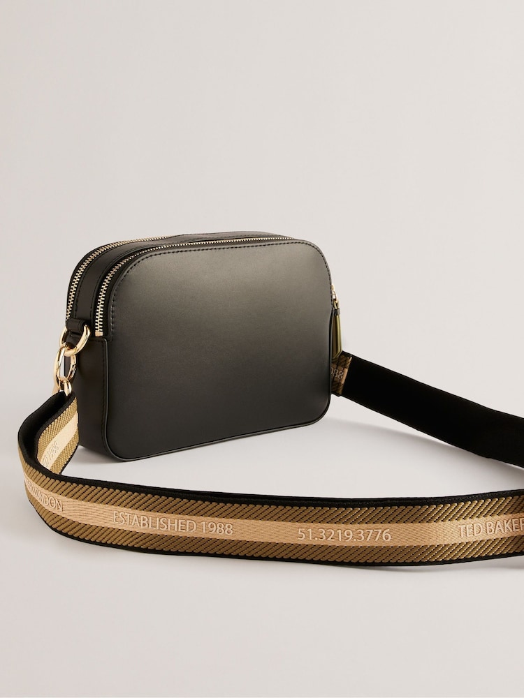 Ted Baker Black Darcelo Branded Webbing Leather Camera Bag - Image 4 of 6