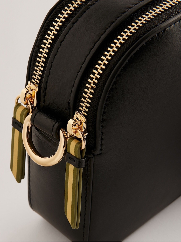 Ted Baker Black Darcelo Branded Webbing Leather Camera Bag - Image 5 of 6