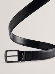 Ted Baker Black Etwood Etched Leather Belt and Cardholder Set - Image 4 of 4