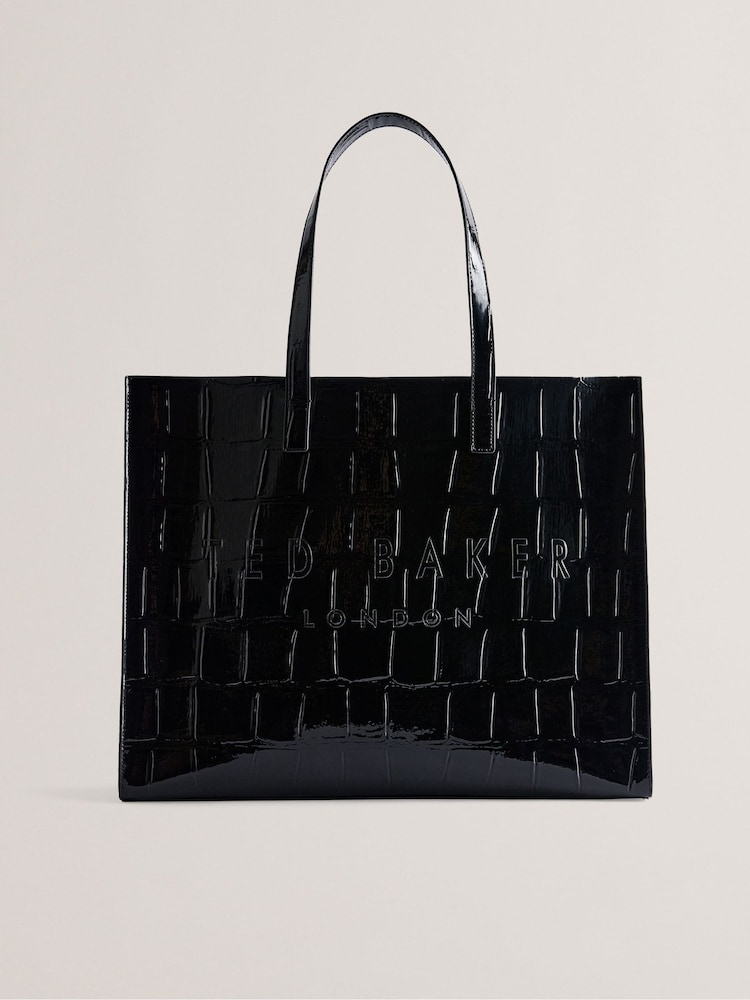Ted Baker Black Extra Large Allicon Croc Effect Icon Bag - Image 2 of 6