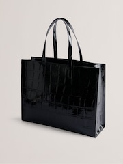 Ted Baker Black Extra Large Allicon Croc Effect Icon Bag - Image 3 of 6